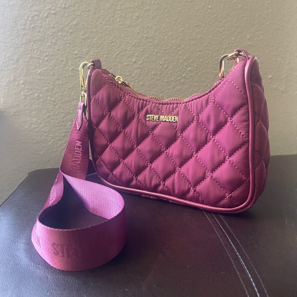 Steve Madden Quilted Purple Shoulder Bag